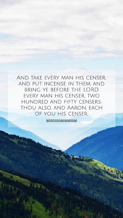 Picture 07 - Numbers 16:17 KJV Mobile Phone Wallpaper - And take every man his censer, and put incense in - Mobile Bible Verse Wallpaper