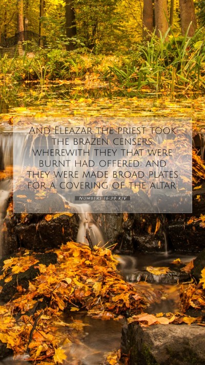 Picture 07 - Numbers 16:39 KJV Mobile Phone Wallpaper - And Eleazar the priest took the brazen censers, - Mobile Bible Verse Wallpaper