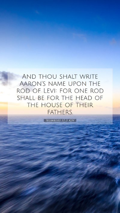 Picture 07 - Numbers 17:3 KJV Mobile Phone Wallpaper - And thou shalt write Aaron's name upon the rod of - Mobile Bible Verse Wallpaper