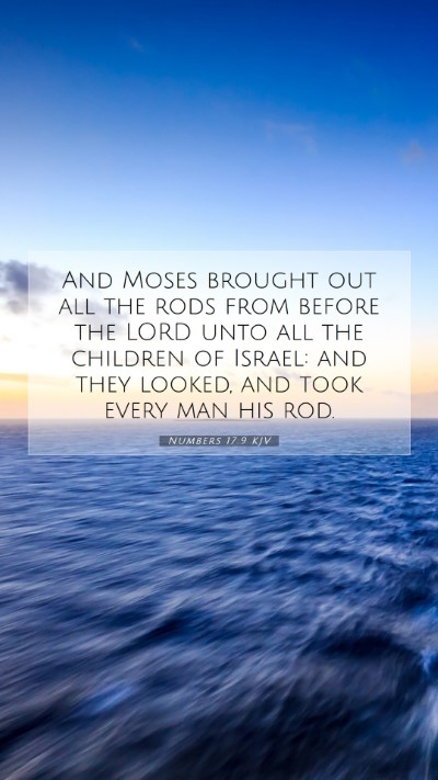 Picture 07 - Numbers 17:9 KJV Mobile Phone Wallpaper - And Moses brought out all the rods from before - Mobile Bible Verse Wallpaper