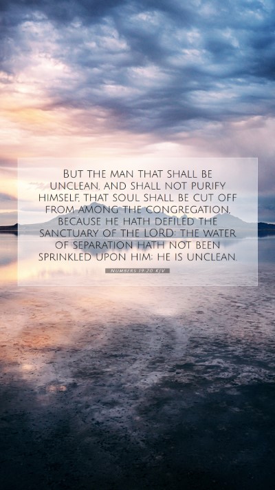 Picture 07 - Numbers 19:20 KJV Mobile Phone Wallpaper - But the man that shall be unclean, and shall not - Mobile Bible Verse Wallpaper