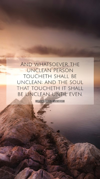 Picture 07 - Numbers 19:22 KJV Mobile Phone Wallpaper - And whatsoever the unclean person toucheth shall - Mobile Bible Verse Wallpaper