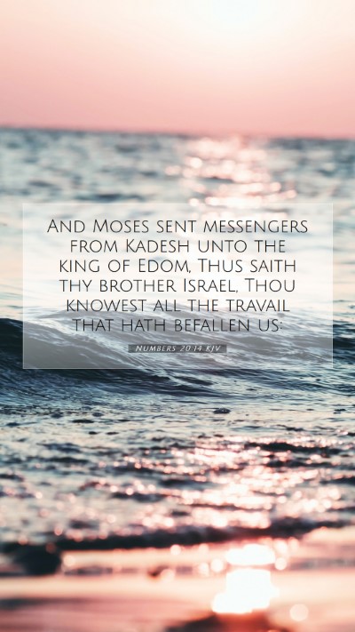 Picture 07 - Numbers 20:14 KJV Mobile Phone Wallpaper - And Moses sent messengers from Kadesh unto the - Mobile Bible Verse Wallpaper