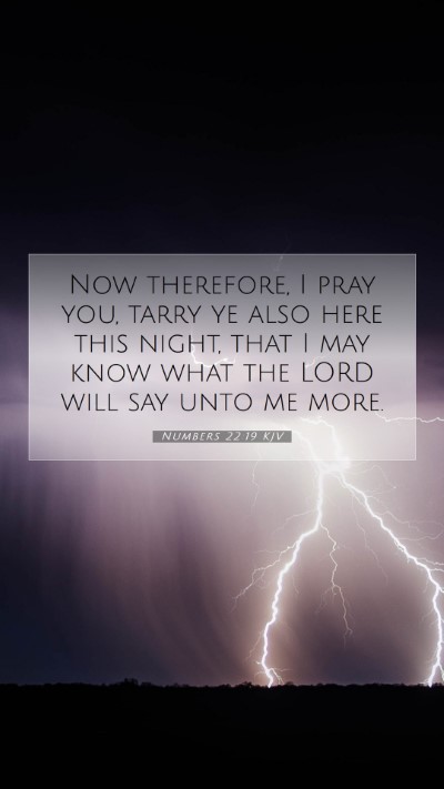 Picture 07 - Numbers 22:19 KJV Mobile Phone Wallpaper - Now therefore, I pray you, tarry ye also here - Mobile Bible Verse Wallpaper