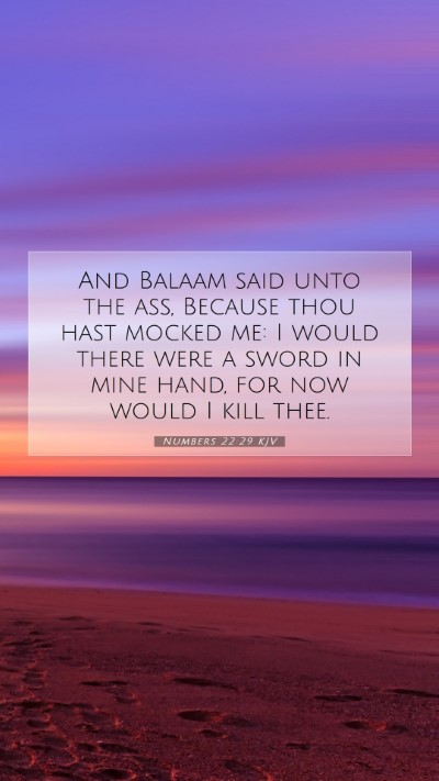 Picture 07 - Numbers 22:29 KJV Mobile Phone Wallpaper - And Balaam said unto the ass, Because thou hast - Mobile Bible Verse Wallpaper