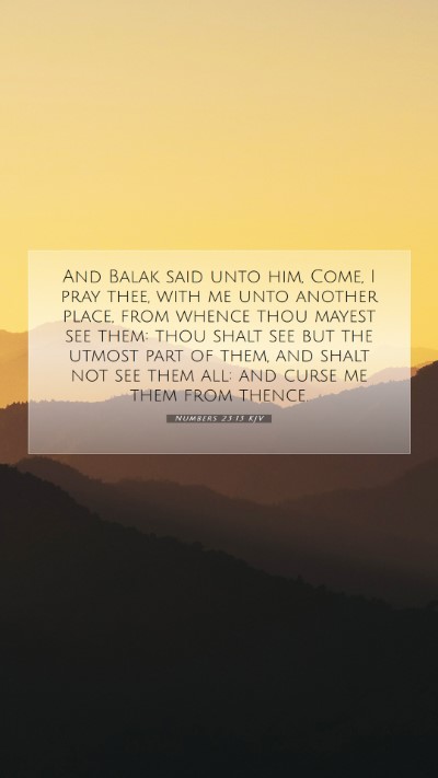 Picture 07 - Numbers 23:13 KJV Mobile Phone Wallpaper - And Balak said unto him, Come, I pray thee, with - Mobile Bible Verse Wallpaper