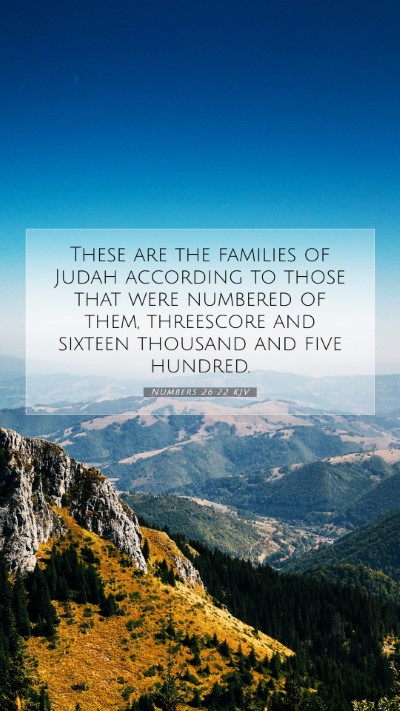 Picture 07 - Numbers 26:22 KJV Mobile Phone Wallpaper - These are the families of Judah according to - Mobile Bible Verse Wallpaper