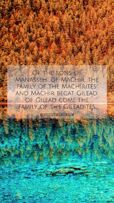 Picture 07 - Numbers 26:29 KJV Mobile Phone Wallpaper - Of the sons of Manasseh: of Machir, the family of - Mobile Bible Verse Wallpaper