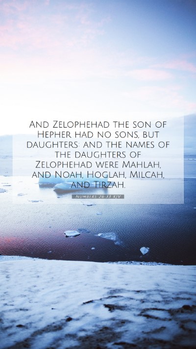 Picture 07 - Numbers 26:33 KJV Mobile Phone Wallpaper - And Zelophehad the son of Hepher had no sons, but - Mobile Bible Verse Wallpaper