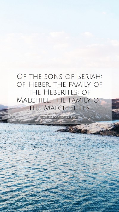 Picture 07 - Numbers 26:45 KJV Mobile Phone Wallpaper - Of the sons of Beriah: of Heber, the family of - Mobile Bible Verse Wallpaper