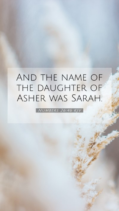Picture 07 - Numbers 26:46 KJV Mobile Phone Wallpaper - And the name of the daughter of Asher was - Mobile Bible Verse Wallpaper