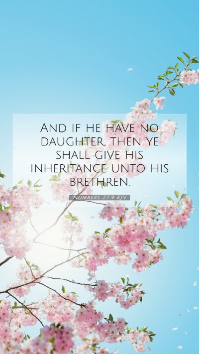 Picture 07 - Numbers 27:9 KJV Mobile Phone Wallpaper - And if he have no daughter, then ye shall give - Mobile Bible Verse Wallpaper