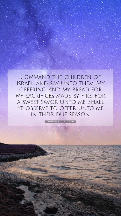 Picture 07 - Numbers 28:2 KJV Mobile Phone Wallpaper - Command the children of Israel, and say unto - Mobile Bible Verse Wallpaper