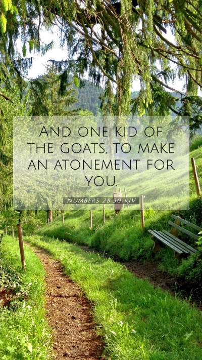 Picture 07 - Numbers 28:30 KJV Mobile Phone Wallpaper - And one kid of the goats, to make an atonement - Mobile Bible Verse Wallpaper
