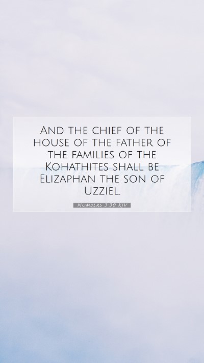 Picture 07 - Numbers 3:30 KJV Mobile Phone Wallpaper - And the chief of the house of the father of the - Mobile Bible Verse Wallpaper