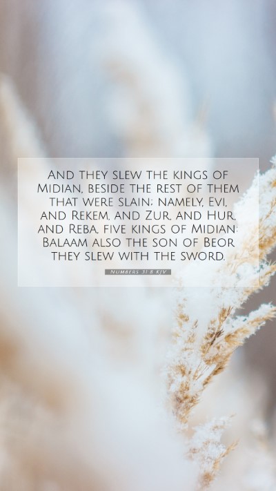 Picture 07 - Numbers 31:8 KJV Mobile Phone Wallpaper - And they slew the kings of Midian, beside the - Mobile Bible Verse Wallpaper