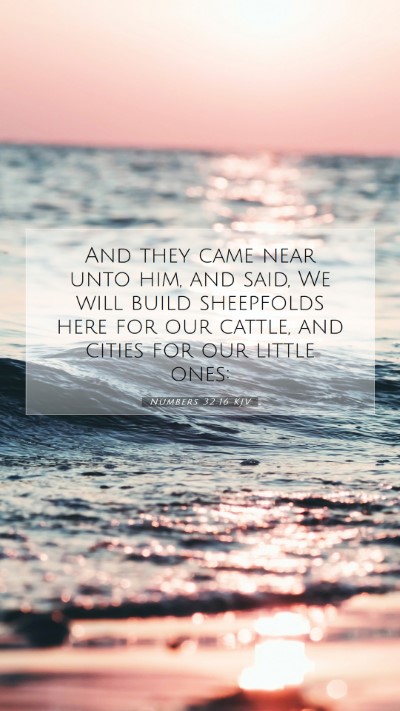 Picture 07 - Numbers 32:16 KJV Mobile Phone Wallpaper - And they came near unto him, and said, We will - Mobile Bible Verse Wallpaper