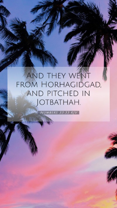 Picture 07 - Numbers 33:33 KJV Mobile Phone Wallpaper - And they went from Horhagidgad, and pitched in - Mobile Bible Verse Wallpaper