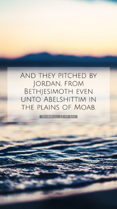 Picture 07 - Numbers 33:49 KJV Mobile Phone Wallpaper - And they pitched by Jordan, from Bethjesimoth - Mobile Bible Verse Wallpaper