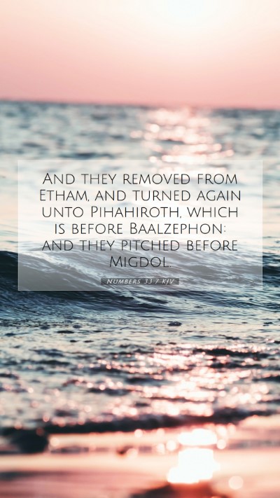 Picture 07 - Numbers 33:7 KJV Mobile Phone Wallpaper - And they removed from Etham, and turned again - Mobile Bible Verse Wallpaper