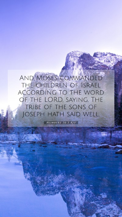 Picture 07 - Numbers 36:5 KJV Mobile Phone Wallpaper - And Moses commanded the children of Israel - Mobile Bible Verse Wallpaper