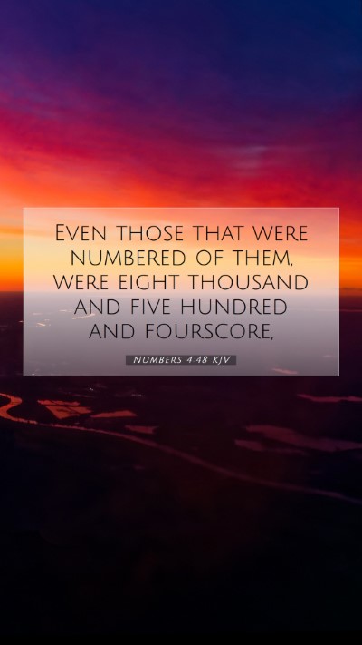 Picture 07 - Numbers 4:48 KJV Mobile Phone Wallpaper - Even those that were numbered of them, were eight - Mobile Bible Verse Wallpaper