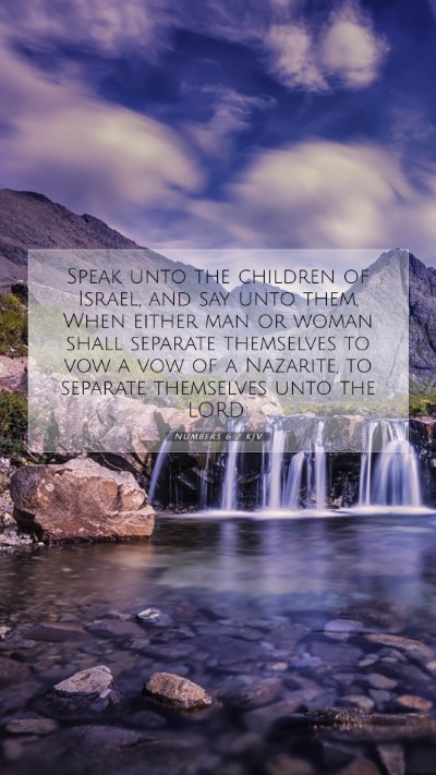 Picture 07 - Numbers 6:2 KJV Mobile Phone Wallpaper - Speak unto the children of Israel, and say unto - Mobile Bible Verse Wallpaper