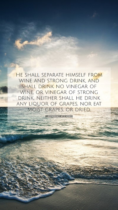 Picture 07 - Numbers 6:3 KJV Mobile Phone Wallpaper - He shall separate himself from wine and strong - Mobile Bible Verse Wallpaper