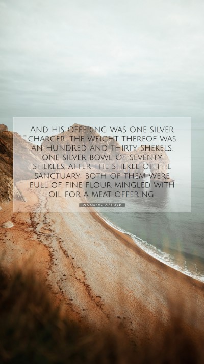Picture 07 - Numbers 7:13 KJV Mobile Phone Wallpaper - And his offering was one silver charger, the - Mobile Bible Verse Wallpaper