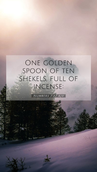 Picture 07 - Numbers 7:32 KJV Mobile Phone Wallpaper - One golden spoon of ten shekels, full of - Mobile Bible Verse Wallpaper