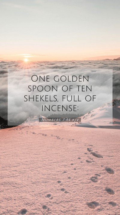 Picture 07 - Numbers 7:44 KJV Mobile Phone Wallpaper - One golden spoon of ten shekels, full of - Mobile Bible Verse Wallpaper