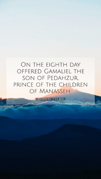 Picture 07 - Numbers 7:54 KJV Mobile Phone Wallpaper - On the eighth day offered Gamaliel the son of - Mobile Bible Verse Wallpaper