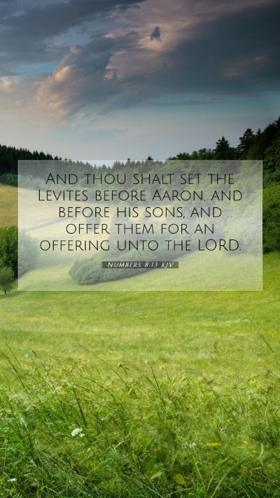 Picture 07 - Numbers 8:13 KJV Mobile Phone Wallpaper - And thou shalt set the Levites before Aaron, and - Mobile Bible Verse Wallpaper