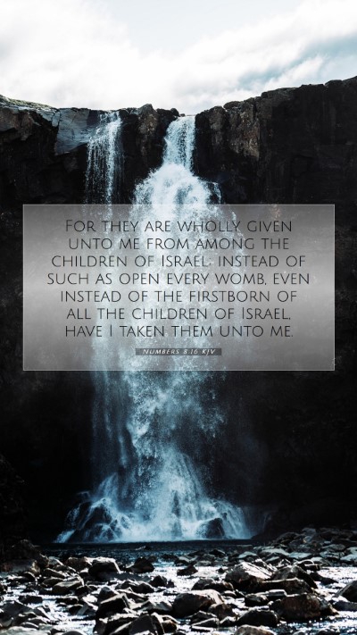Picture 07 - Numbers 8:16 KJV Mobile Phone Wallpaper - For they are wholly given unto me from among the - Mobile Bible Verse Wallpaper