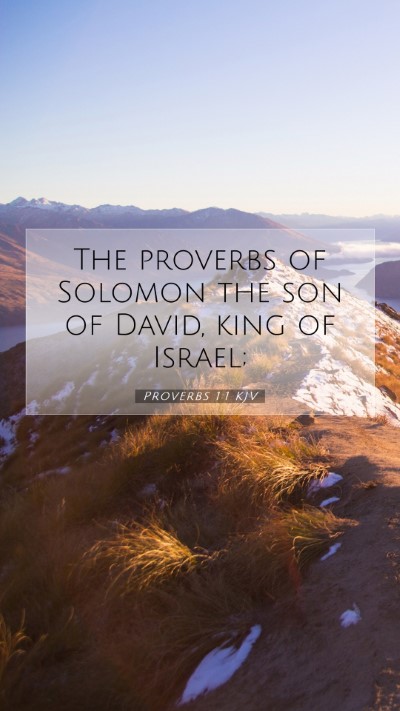 Picture 07 - Proverbs 1:1 KJV Mobile Phone Wallpaper - The proverbs of Solomon the son of David, king of - Mobile Bible Verse Wallpaper