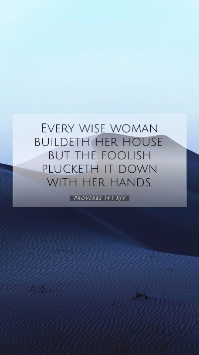 Picture 07 - Proverbs 14:1 KJV Mobile Phone Wallpaper - Every wise woman buildeth her house: but the - Mobile Bible Verse Wallpaper