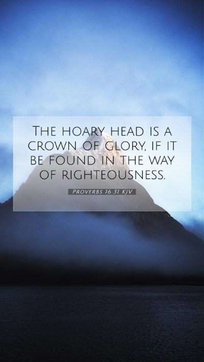 Picture 07 - Proverbs 16:31 KJV Mobile Phone Wallpaper - The hoary head is a crown of glory, if it be - Mobile Bible Verse Wallpaper