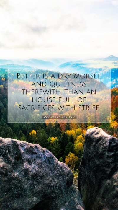 Picture 07 - Proverbs 17:1 KJV Mobile Phone Wallpaper - Better is a dry morsel, and quietness therewith, - Mobile Bible Verse Wallpaper