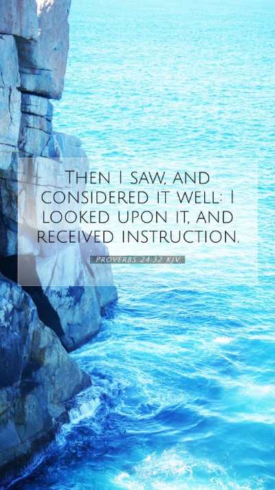 Picture 07 - Proverbs 24:32 KJV Mobile Phone Wallpaper - Then I saw, and considered it well: I looked upon - Mobile Bible Verse Wallpaper