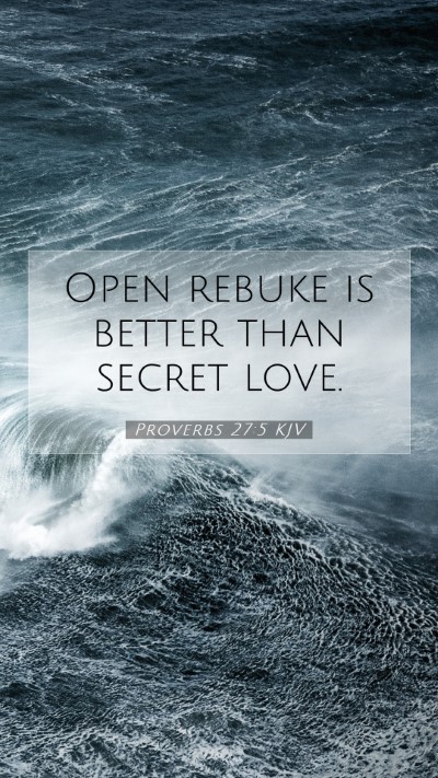 Picture 07 - Proverbs 27:5 KJV Mobile Phone Wallpaper - Open rebuke is better than secret - Mobile Bible Verse Wallpaper