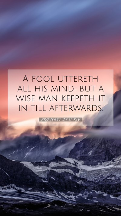 Picture 07 - Proverbs 29:11 KJV Mobile Phone Wallpaper - A fool uttereth all his mind: but a wise man - Mobile Bible Verse Wallpaper