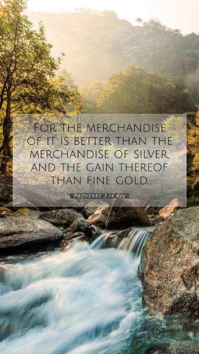 Picture 07 - Proverbs 3:14 KJV Mobile Phone Wallpaper - For the merchandise of it is better than the - Mobile Bible Verse Wallpaper