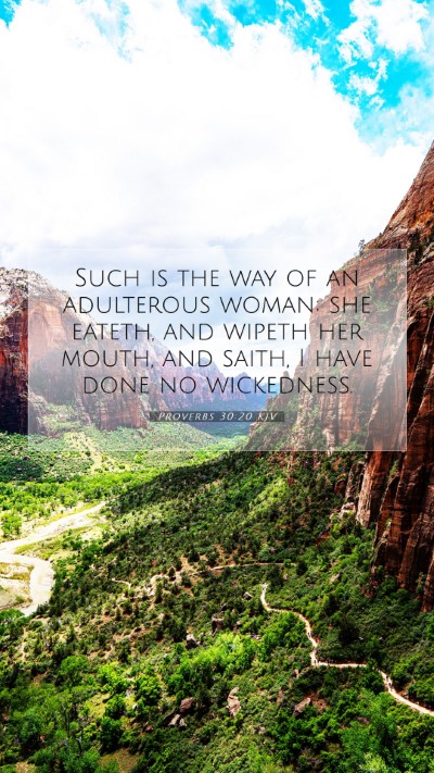 Picture 07 - Proverbs 30:20 KJV Mobile Phone Wallpaper - Such is the way of an adulterous woman; she - Mobile Bible Verse Wallpaper