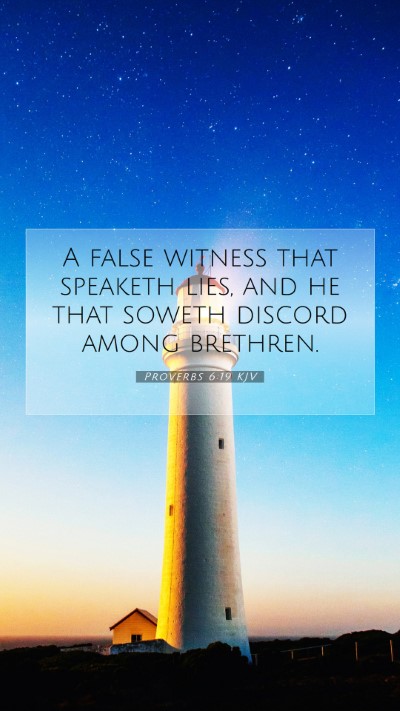 Picture 07 - Proverbs 6:19 KJV Mobile Phone Wallpaper - A false witness that speaketh lies, and he that - Mobile Bible Verse Wallpaper