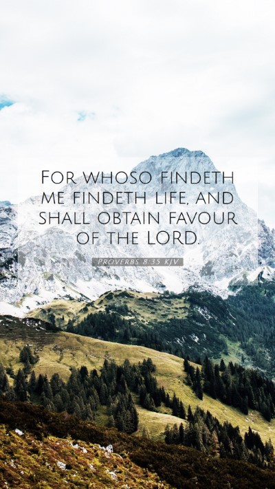 Picture 07 - Proverbs 8:35 KJV Mobile Phone Wallpaper - For whoso findeth me findeth life, and shall - Mobile Bible Verse Wallpaper
