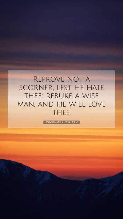 Picture 07 - Proverbs 9:8 KJV Mobile Phone Wallpaper - Reprove not a scorner, lest he hate thee: rebuke - Mobile Bible Verse Wallpaper