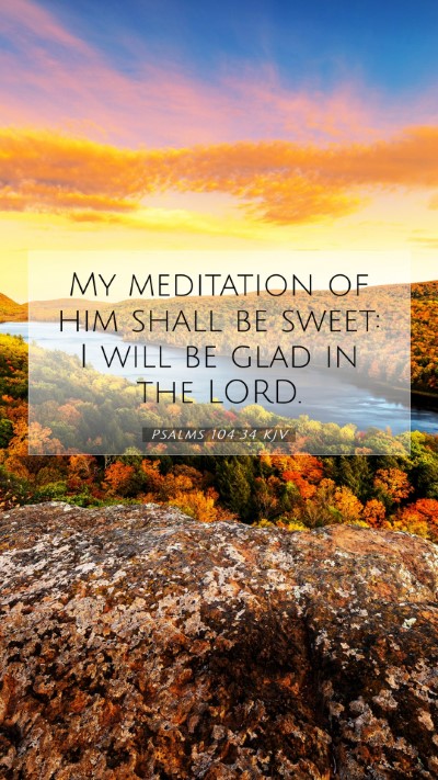 Picture 07 - Psalms 104:34 KJV Mobile Phone Wallpaper - My meditation of him shall be sweet: I will be - Mobile Bible Verse Wallpaper