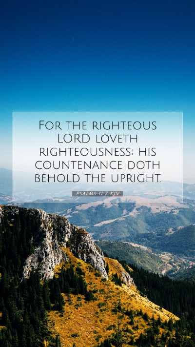Picture 07 - Psalms 11:7 KJV Mobile Phone Wallpaper - For the righteous LORD loveth righteousness; his - Mobile Bible Verse Wallpaper