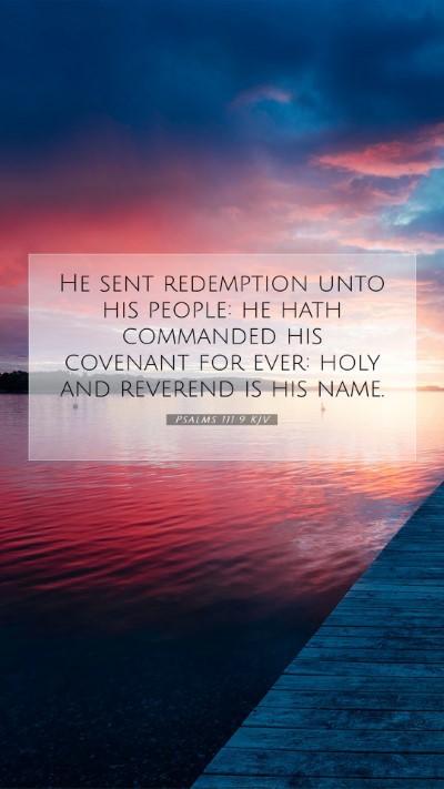 Picture 07 - Psalms 111:9 KJV Mobile Phone Wallpaper - He sent redemption unto his people: he hath - Mobile Bible Verse Wallpaper