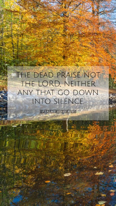 Picture 07 - Psalms 115:17 KJV Mobile Phone Wallpaper - The dead praise not the LORD, neither any that go - Mobile Bible Verse Wallpaper